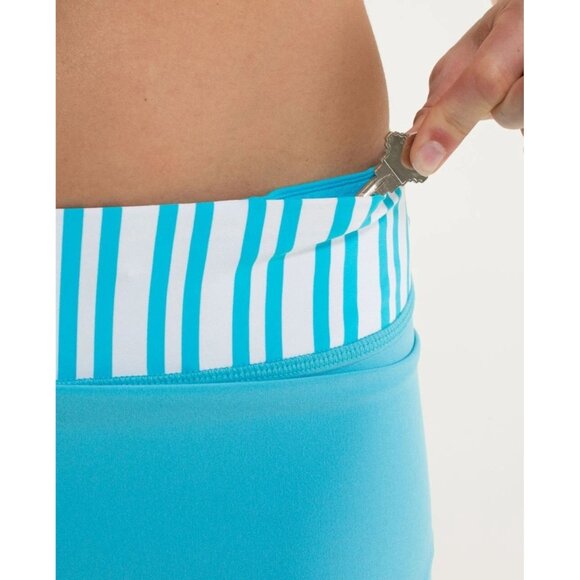 Lululemon Pace Setter Skirt Spry Blue Twin Stripe Size 8 Built-In Shorts Running - Picture 2 of 12